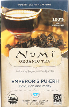 NUMI TEA: Tea Emperors Puerh Organic, 16 bg