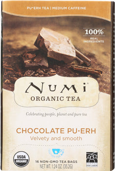 NUMI TEA: Tea Chocolate Puerh Organic, 16 bg