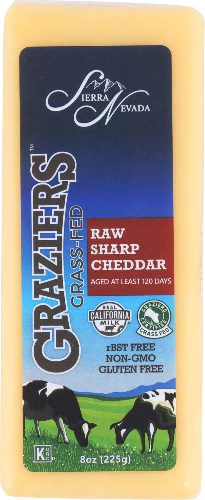 GRAZIERS: Milk Raw Sharp Cheddar, 8 oz