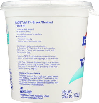 FAGE: Total 2% Lowfat Greek Strained Yogurt, 35.3 oz