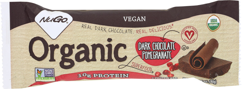 NUGO: Organic Dark Chocolate Pomegranate Bar, 1.76 oz