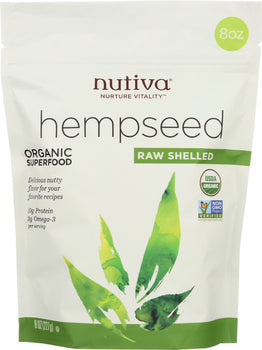 NUTIVA: Organic Raw Shelled Hempseed, 8 oz