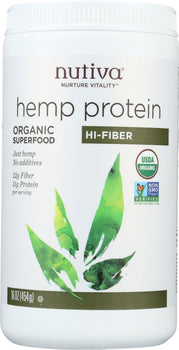 NUTIVA: Organic Superfood Hemp Protein Hi-Fiber, 16 oz