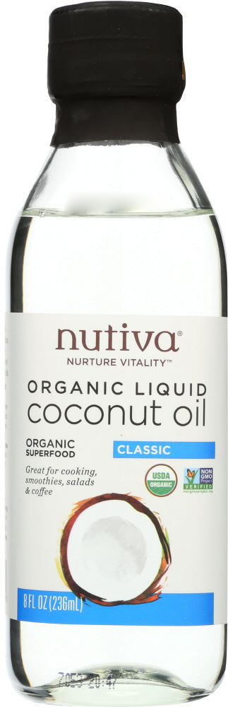 NUTIVA: Organic Liquid Coconut Oil, 8 oz