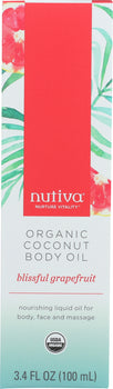 NUTIVA: Organic Coconut Body Oil Grapefruit, 3.4 oz