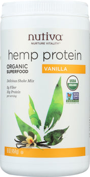 NUTIVA: Organic Superfood Hemp Protein Vanilla Shake, 16 oz