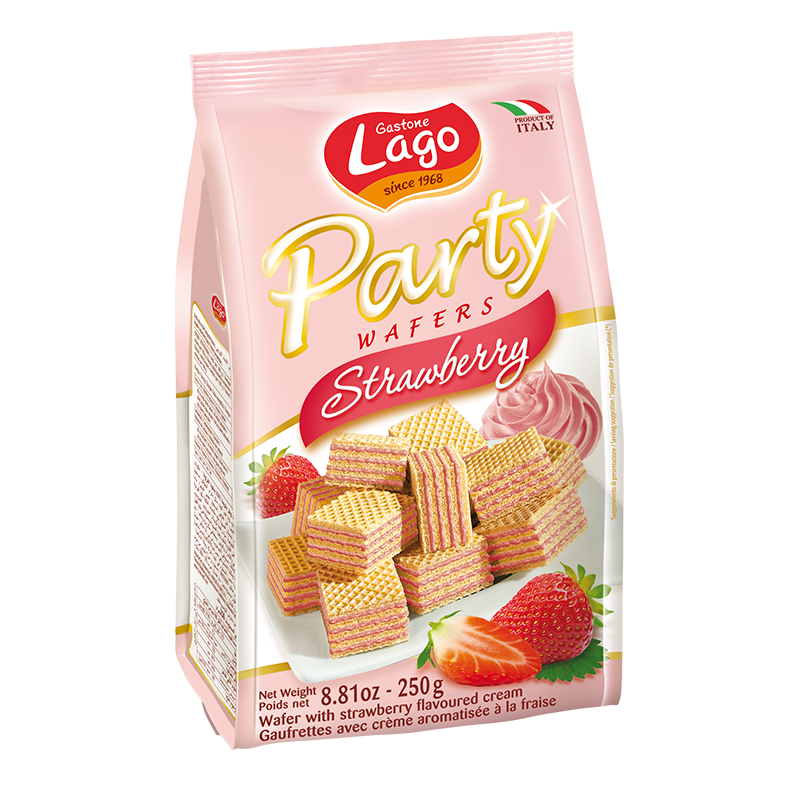 GASTONE LAGO: Strawberry Wafers Party Bag, 8.81