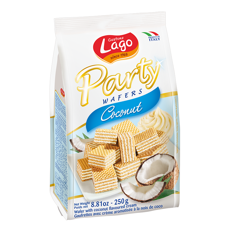 GASTONE LAGO: Coconut Wafers Party Bag, 8.81 oz