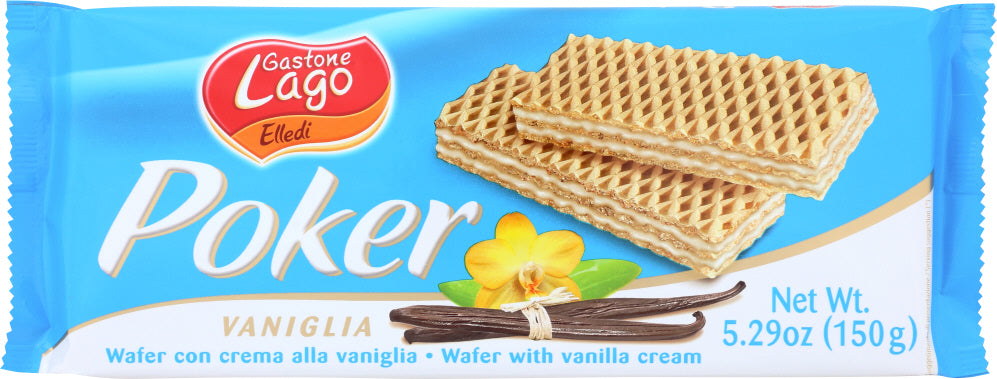 GASTONE LAGO: Cookie Vanilla Cream Wafer Poker, 5.29 oz