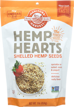 MANITOBA HARVEST: Hemp Hearts Natural Raw Shelled Hemp Seed, 16 oz