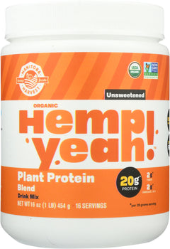 MANITOBA HARVEST: Unsweetened Protein Powder Plant, 16 oz