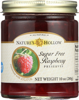 NATURE'S HOLLOW: Sugar Free Raspberry Preserves, 10 oz