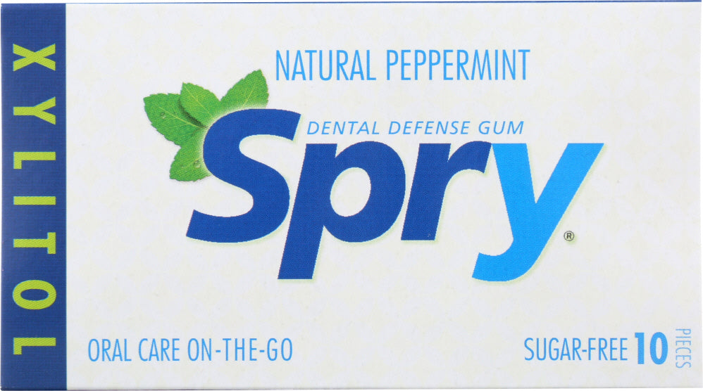 SPRY: Chewing Gum Peppermint, 10 Pieces