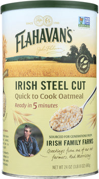 FLAHAVANS: Irish Steelcut Oatmeal Quick To Cook, 24 oz