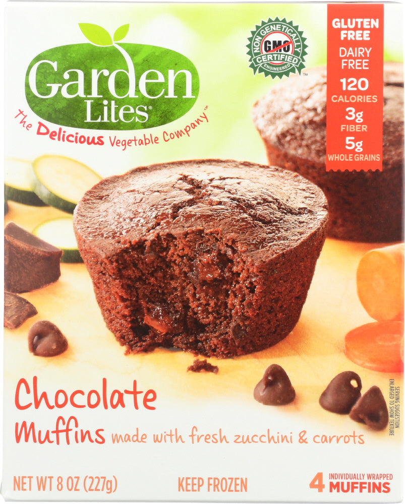 GARDEN LITES: Zucchini Chocolate Veggie Muffin Gluten Free All Natural, 8 oz