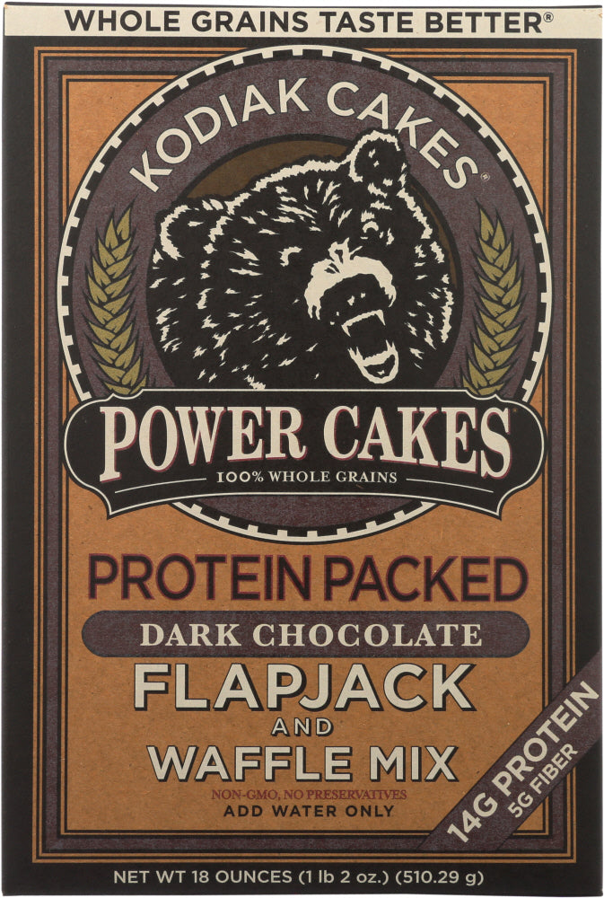 KODIAK: Mix Power Cakes Dark Chocolate Flapjack, 18 oz