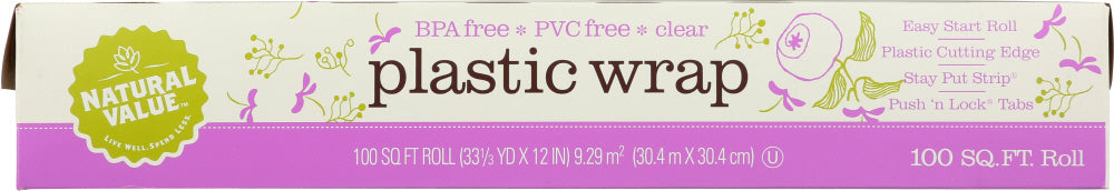 NATURAL VALUE: Plastic Wrap, 100 sq ft