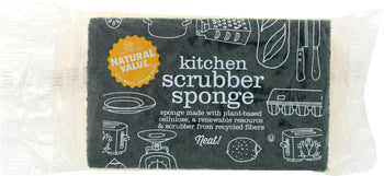 NATURAL VALUE: Kitchen Scrubber Sponge, 1 pc