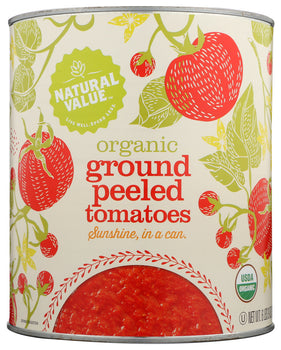 NATURAL VALUE: Ground Peeled Tomatoes, 102 oz