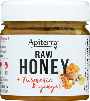 APITERRA: Turmeric & Ginger Raw Honey, 8 oz