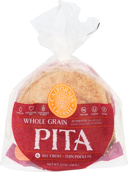 CALIFORNIA LAVASH: Whole Grain Pita, 12 oz