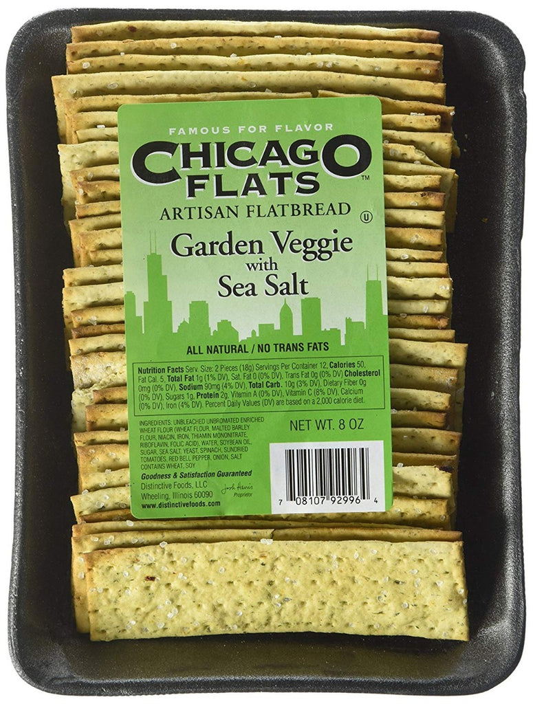 CHICAGO FLATS: Flatbread Garden Veggie with Sea Salt, 8 oz