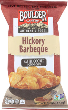 BOULDER CANYON: Hickory Barbeque Kettle Cooked Potato Chips, 5 oz