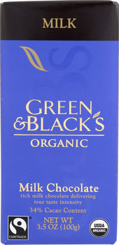 GREEN & BLACK'S: Organic Milk Chocolate, 3.5 oz