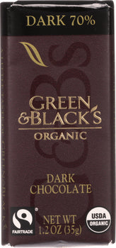 GREEN & BLACKS: Organic Dark Chocolate Bar 70% Cacao, 1.2 oz