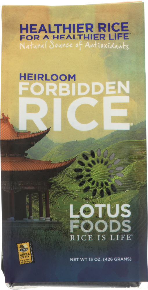 LOTUS FOODS: Heirloom Forbidden Black Rice, 15 oz