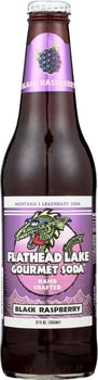 FLATHEAD LAKE GOURMET SODA: Soda Black Raspberry, 12 fo