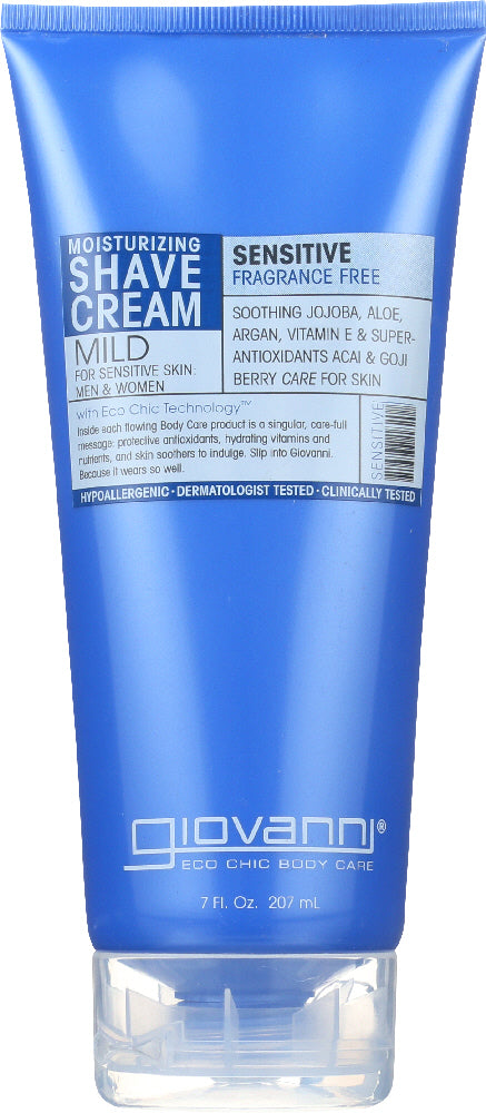 GIOVANNI: Moisturizing Shave Cream Sensitive Skin Men And Women Fragrance Free, 7 oz