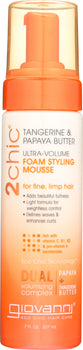 GIOVANNI COSMETICS: Ultra Volume Tangerine and Papaya Butter Foam Styling Mousse, 7 oz