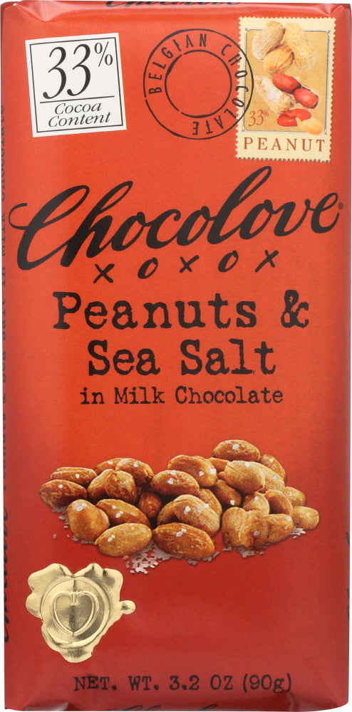 CHOCOLOVE: Peanuts & Sea Salt in Milk Chocolate, 3.2 oz