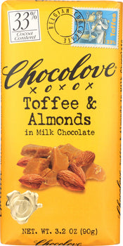 CHOCOLOVE: Toffee & Almonds In White Chocolate, 3.2 oz