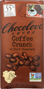 CHOCOLOVE: Dark Chocolate Bar Coffee Crunch, 3.2 oz