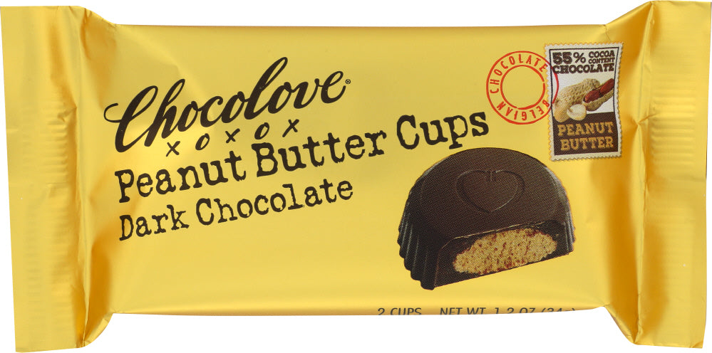 CHOCOLOVE: Peanut Butter Cups Dark Chocolate, 1.2 oz