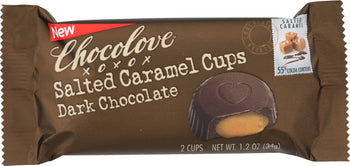 CHOCOLOVE: Salted Caramel Cups Dark Chocolate, 1.2 oz