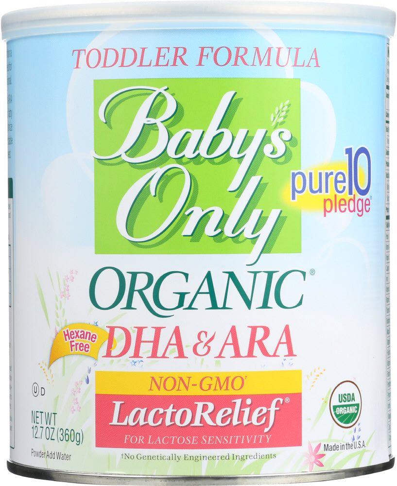 BABYS ONLY ORGANIC: Toddler Formula LactoRelief Iron Fortified, 12.7 Oz