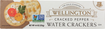 WELLINGTON: Cracked Pepper Water Crackers, 4.4 oz