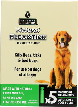 NATURAL CHEMISTRY: Natural Flea & Tick Squeeze On For Large Dogs, 25 ml