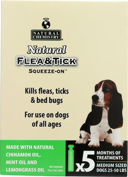 NATURAL CHEMISTRY: Flea and Tick Squeeze-On for Medium Dogs, 15 ml