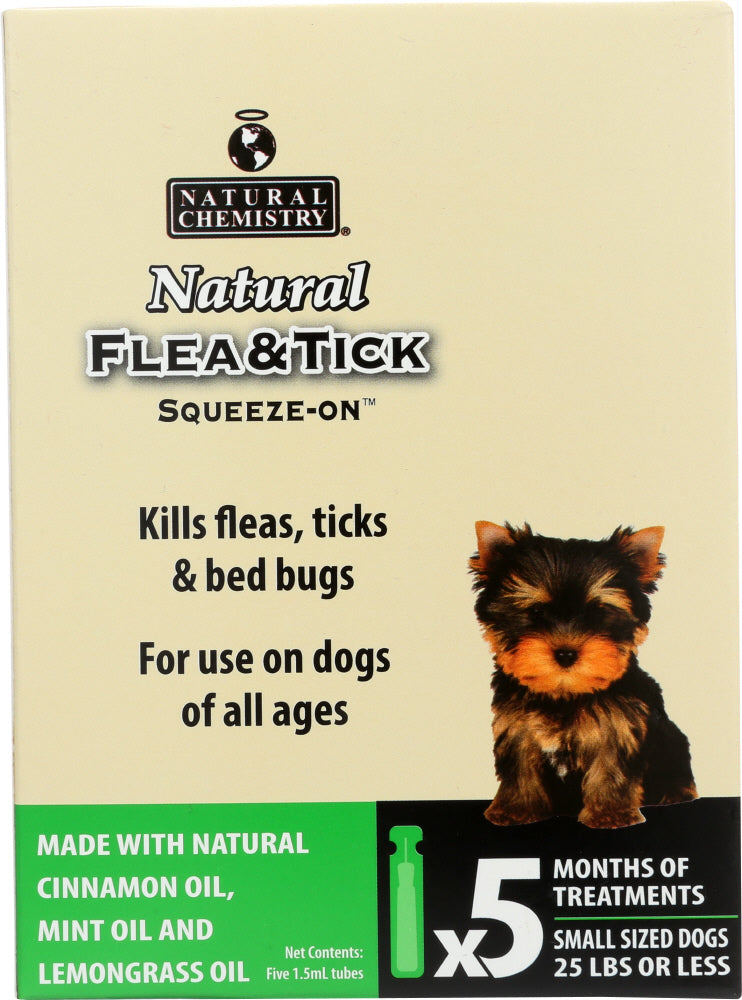 NATURAL CHEMISTRY: Natural Flea & Tick Squeeze-On for Small Dogs, 7.5 ml