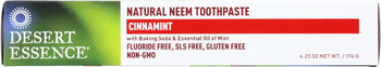 DESERT ESSENCE: Natural Neem Toothpaste Cinnamint, 6.25 oz