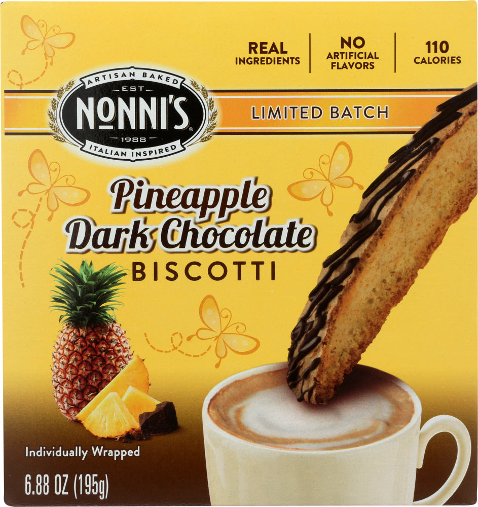 NONNIS: Pineapple Dark Chocolate Biscotti, 6.88 oz