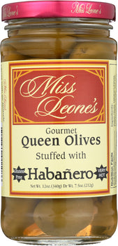 MISS LEONES: Olives Habanero Stuffed, Dr Wt. 7.5 oz