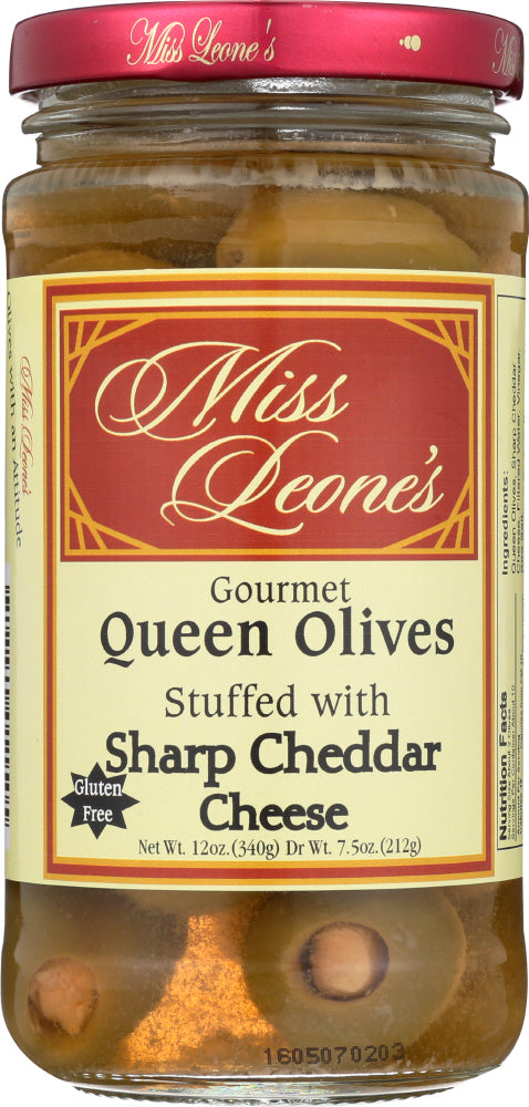 MISS LEONES: Olives Sharp Cheddar Stuffed, Dr Wt. 7.5 oz