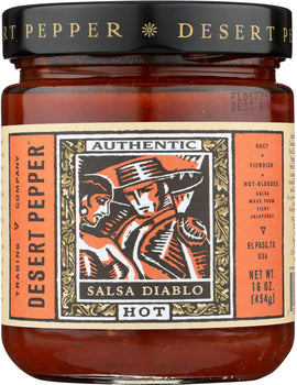 DESERT PEPPER: Diablo Hot Salsa, 16 oz