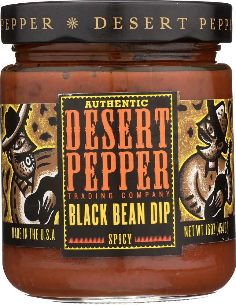 DESERT PEPPER: Black Bean Dip Spicy, 16 oz