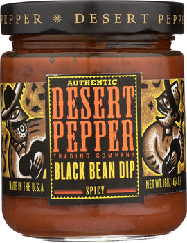 DESERT PEPPER: Black Bean Dip Spicy, 16 oz